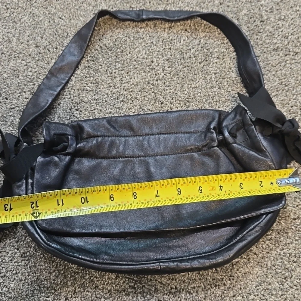 DKNY Women Black Shoulder Bag with Bow Accents Leather Mini